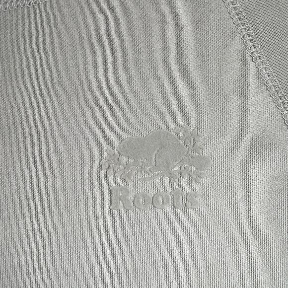 ROOTS Light Green Velvet Logo Sweatshirt Sweater Mini Dress Womens Size Small - Picture 8 of 13